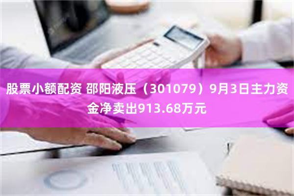 股票小额配资 邵阳液压（301079）9月3日主力资金净卖出913.68万元