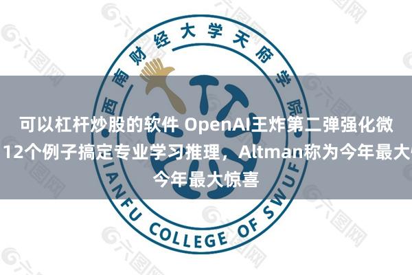 可以杠杆炒股的软件 OpenAI王炸第二弹强化微调：12个例子搞定专业学习推理，Altman称为今年最大惊喜