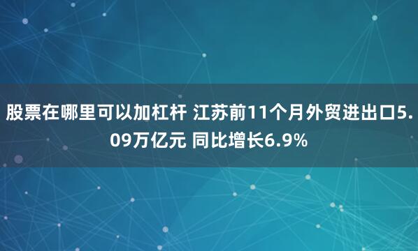 股票在哪里可以加杠杆 江苏前11个月外贸进出口5.09万亿元 同比增长6.9%