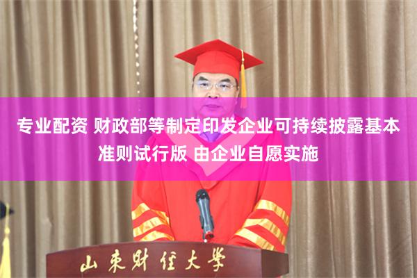 专业配资 财政部等制定印发企业可持续披露基本准则试行版 由企业自愿实施